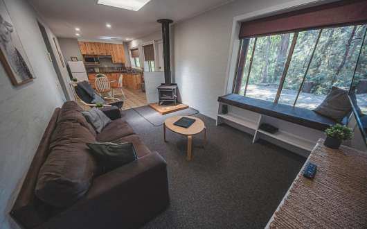 Modern living room in the Superior 6 berth cottage at Kianinny